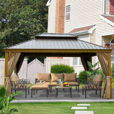 14 Ft. W x 12 Ft. D Aluminum Patio Gazebo