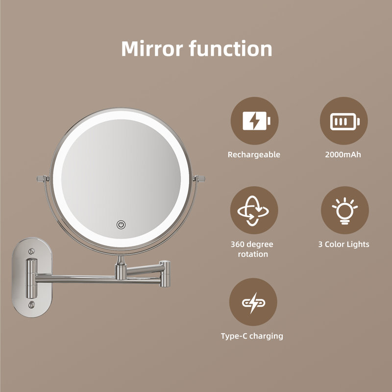 Glass Round Wall Vanity Mirror