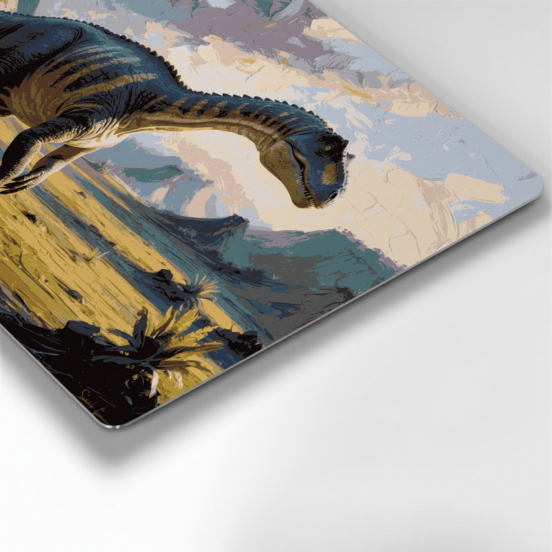 «Dinosaur Saltasaurus», art mural en métal noir, H 11 po x l 14 po