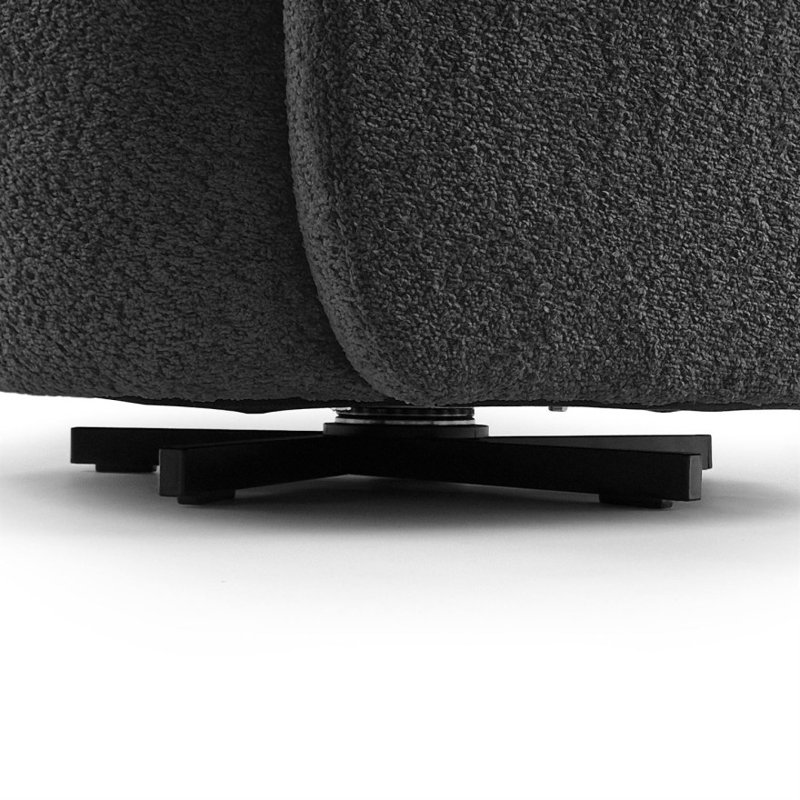 Crifasi 80cm W Upholstered Pouf Chair, Dark Grey