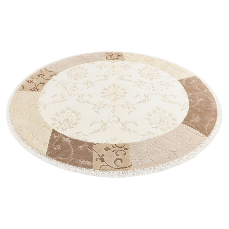Tapis rond beige clair Munoz