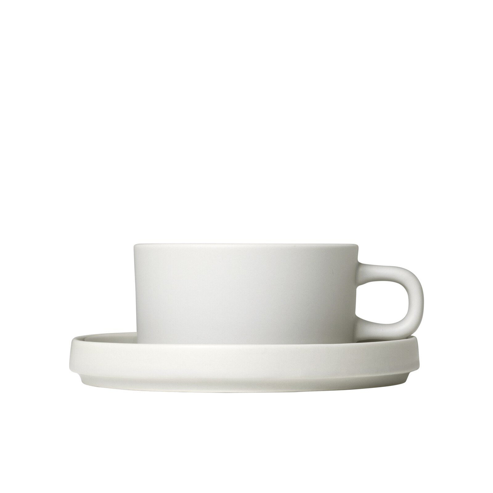 PILAR Stoneware Teacup & Saucer, Moonbeam