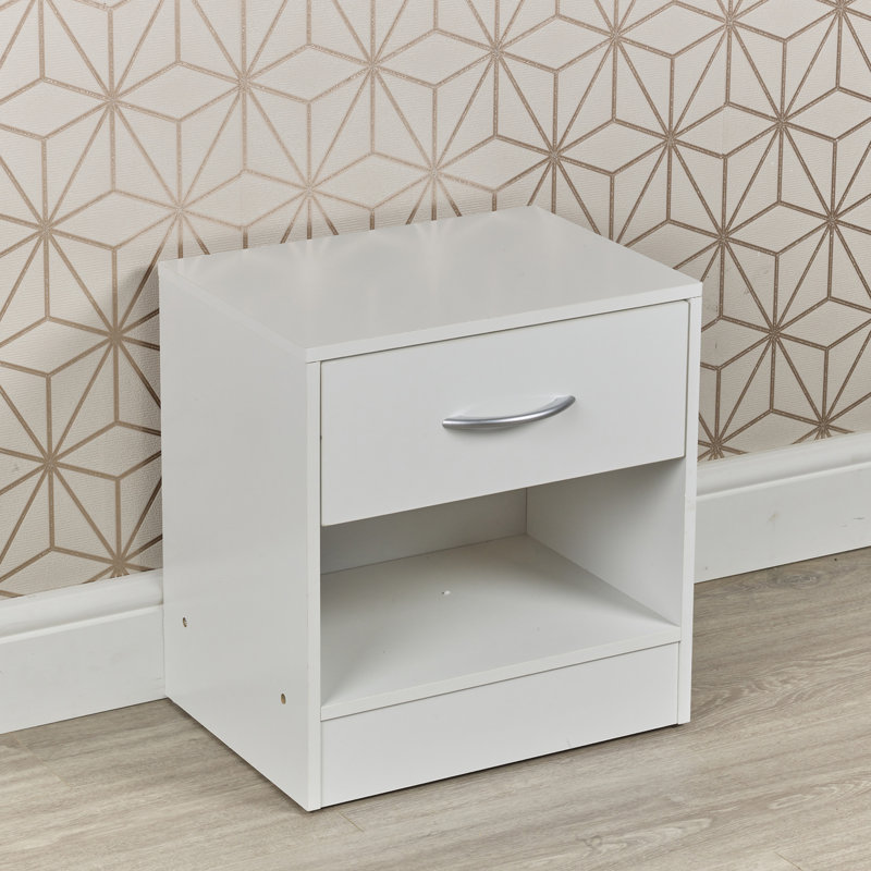 Antona 39cm W Manufactured Wood Bedside Table, White