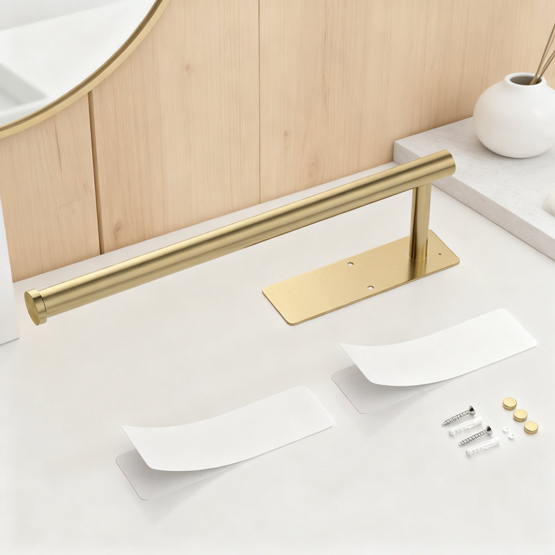 Porte-essuie-tout sous armoire avec fixation auto-adhésive, aucune perçage requis, fixation murale en acier inoxydable peu encombrante pour l'organisation de la cuisine et de la salle de bain
