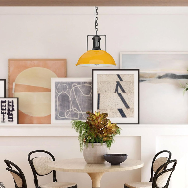 1 - Light Dome Pendant, Yellow