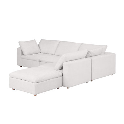 5-Piece 4-Seat Right Arm Facing Sectional – Upholstered In Genuine Belfast Fabric