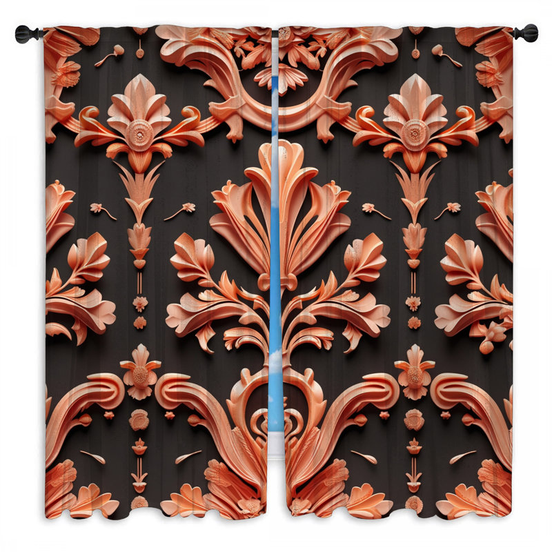 Ornement de rideaux de fenêtre Ornate, 112 po x 78 po - 2 panneaux, Room Darkening