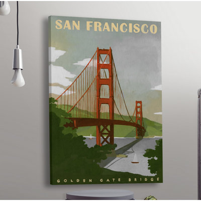 «Golden Gate Bridge, San Francisco» par - peinture sur toile tendue