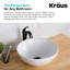 Lavabo de salle de bain vasque circulaire en céramique mince