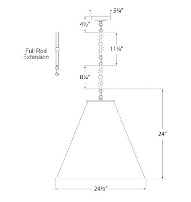 Thomas O'Brien Goodman Large Hanging Lamp