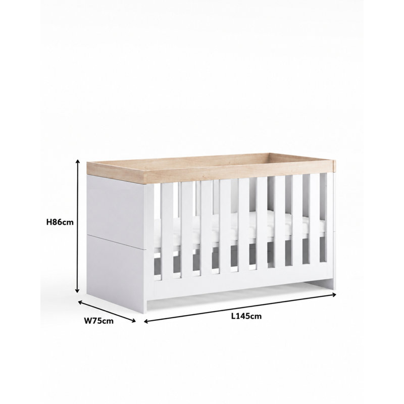 Burlington Cot Bed, White/Oak