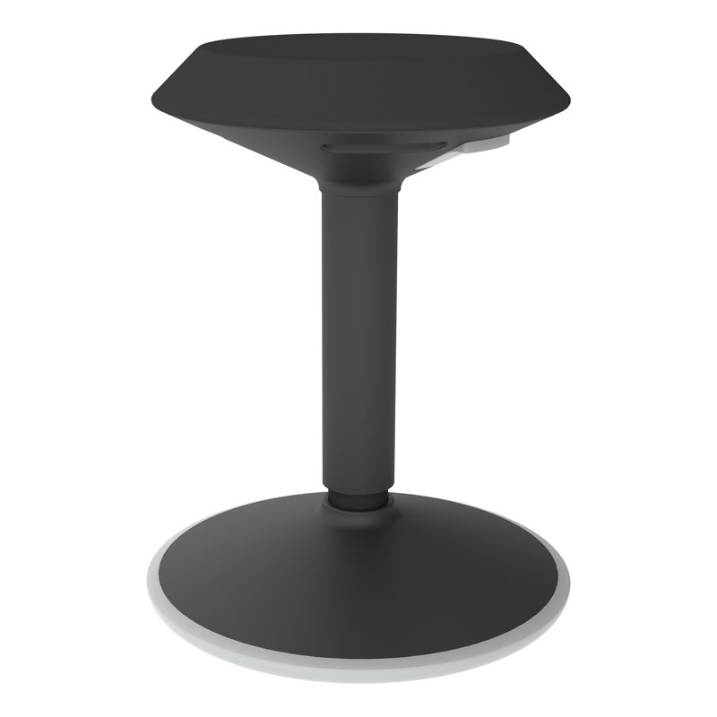 Height-Adjustable Classroom Backless Active Motion Stool with Padded Seat, Black, 17.5"