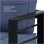Causeuse de patio en aluminium toutes saisons de 50 po avec coussins bleus épais et structure noire-1580112660-1580112662