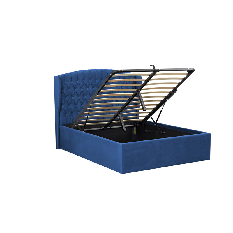 Upholstered Velvet Lift Up Storage Bed, Kingsize (5')