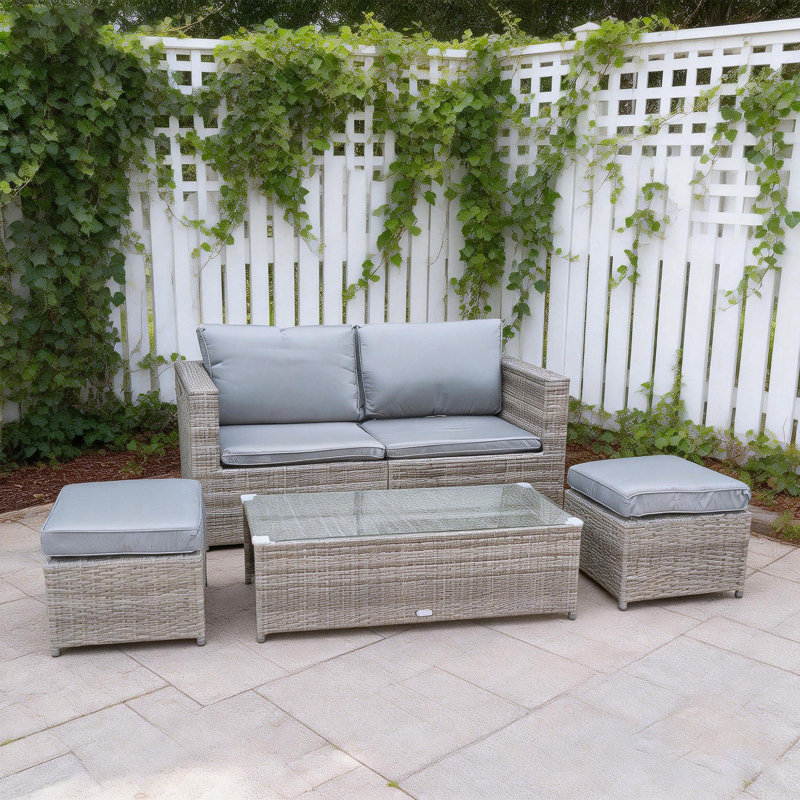 6 - Person Patio Dining Set with Rectangular Table , Cushions Included