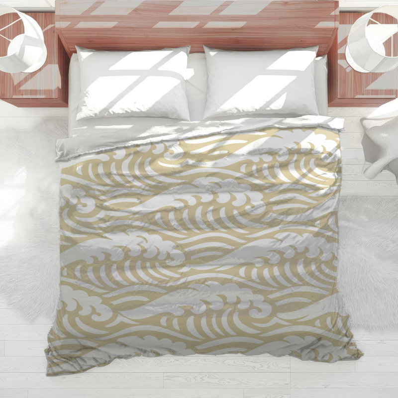 Édredon beige Ocean Waves, Twin