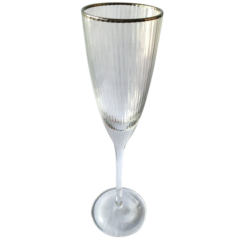 Flûte en verre Hanscom, argent