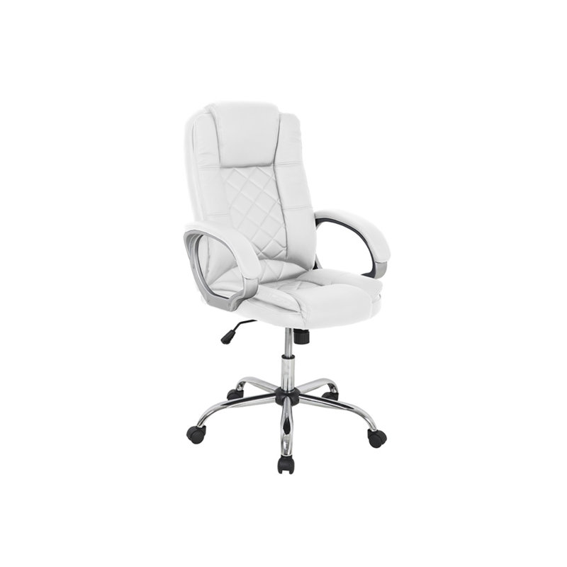 Office Chair with Headrest, White
