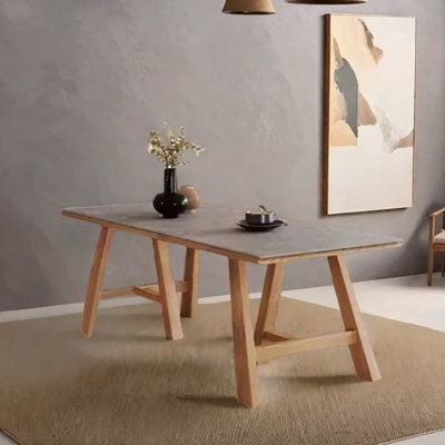 Unique solid wood sintered stone dining table