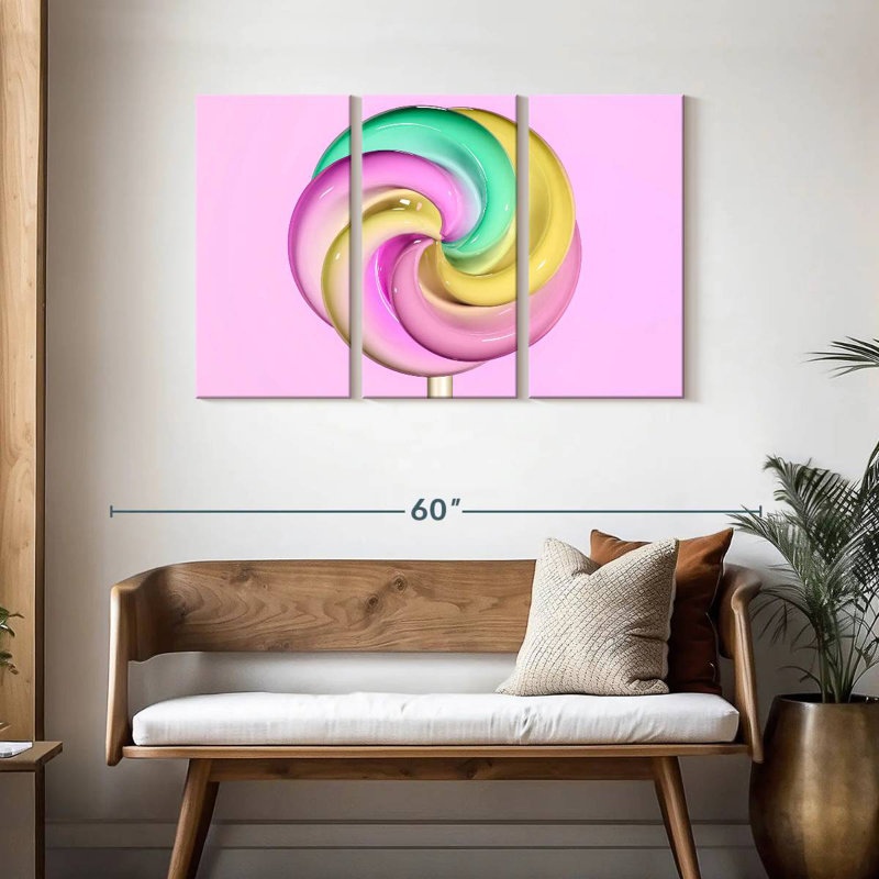 Sucette pastel, H 28 po x l 45 po