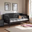 Lit de jour en bois et rotin noir Aaliyana, H 35,34 po x l 78,18 po x L 41,28 po