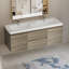 Meuble-lavabo flottant 60 po avec lavabo, meuble-lavabo mural moderne 60 po avec lavabo double en résine et tiroirs à fermeture en douceur