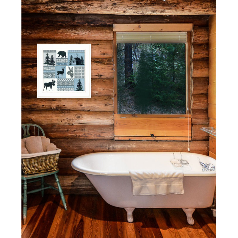 DS1911-Cabin In The Woods par Deb Strain, prêt à accrocher, encadré, Blanc / or