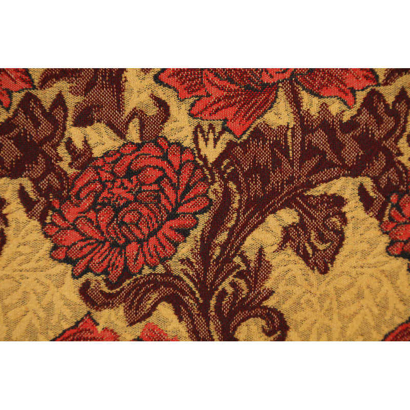 Hand Finished Floral Jacquard Cotton Polyester Square Pillow