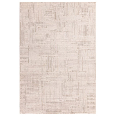 Sugna Geometric Criss Cross Beige Area Rug