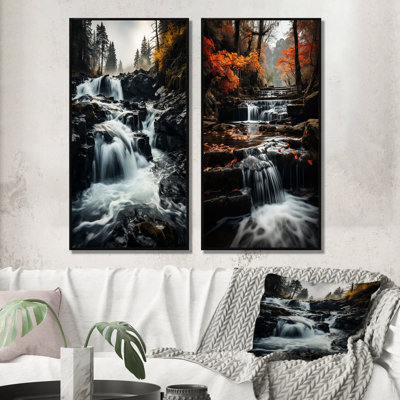 «Waterfall Dancing Cascades», 2 pièces sur toile