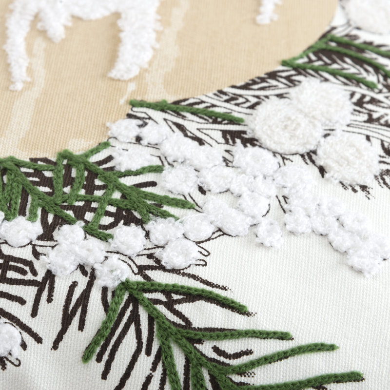 Embroidered Cotton Throw Pillow
