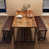 Table et chaises de style industriel (gris)