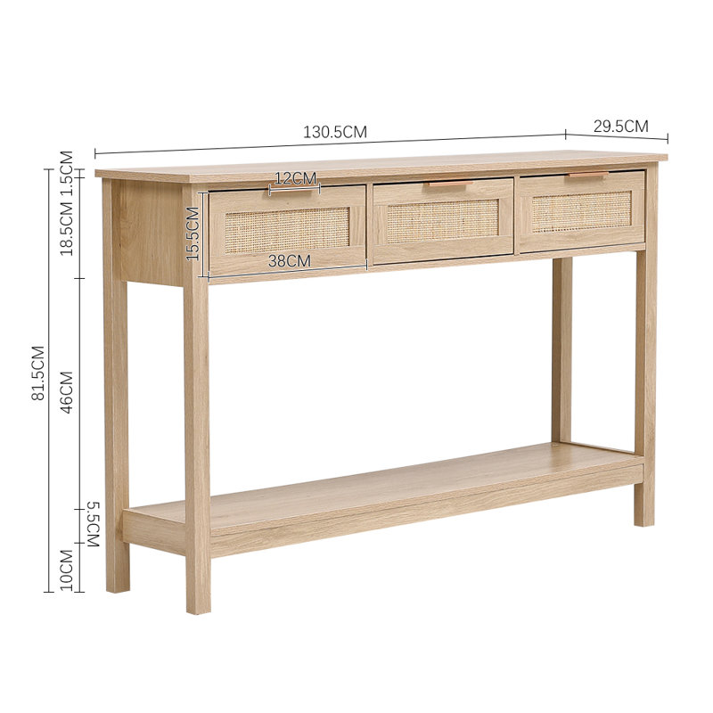 Spahn 130.5cm Unfinished Console Table, 81 H x 130 W x 30 D cm