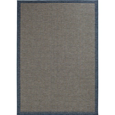 Ebern Designs Massad Sutton Black/Tan Border Indoor/Outdoor Polypropylene Area Rug