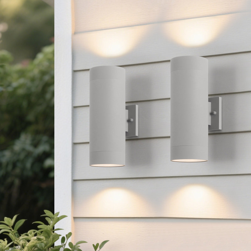 Raley 2- Bulb Outdoor Wall Lantern, 13.78" H x 5.12" W x 7.09" D, Gray