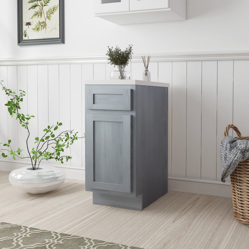 Base de meuble-lavabo simple Heyward, H 32,5 po x l 15 po x P 21 po, Argent