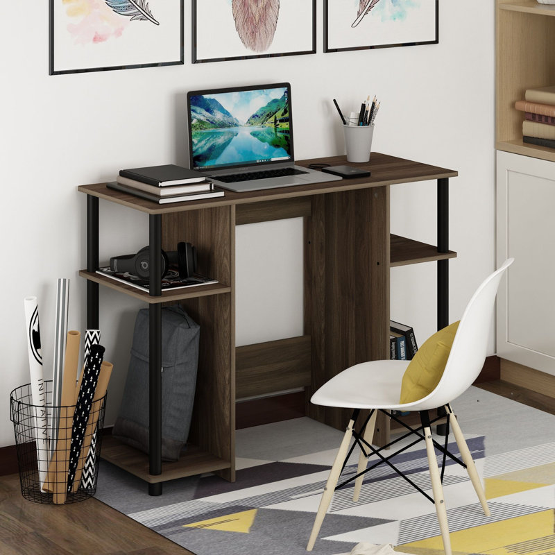 Lansing Computer Desk, Columbia Walnut/Black