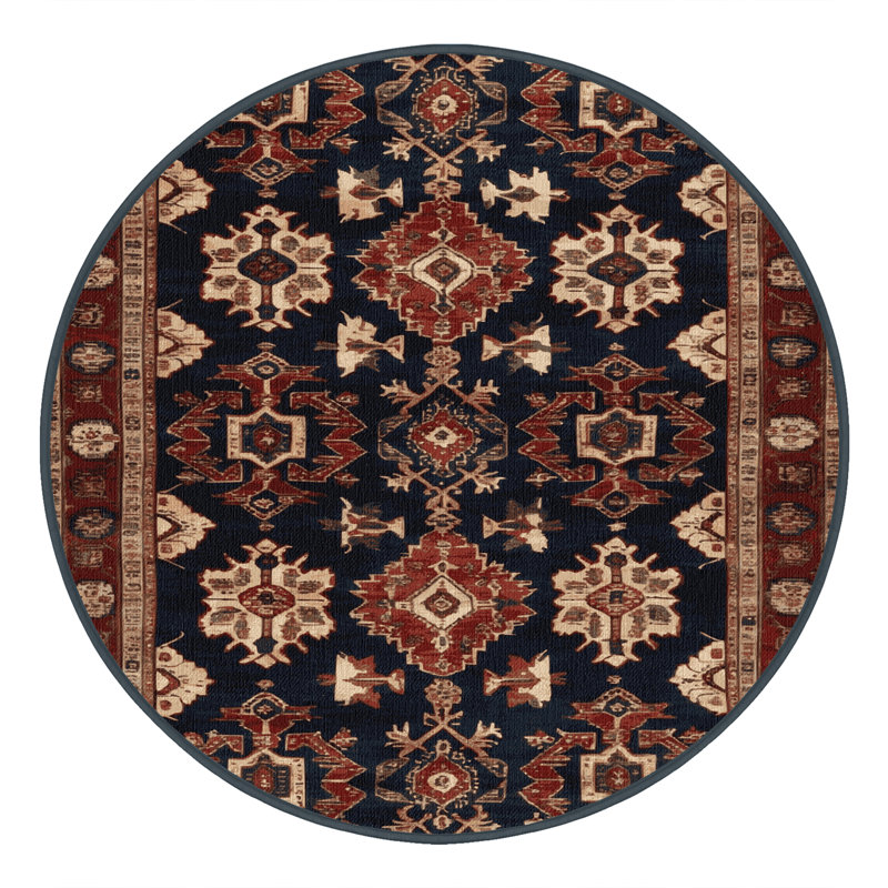 Tapis brun lavable à la machine, Rond 4 pi