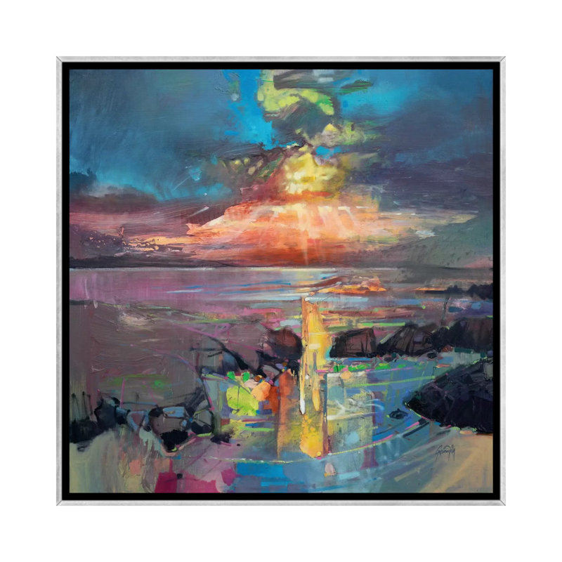 «Sky» par Scott Naismith - reproduction d'art, 26" H x 26" W x1.5" D, Pas de tapis, Toile avec cadre argenté