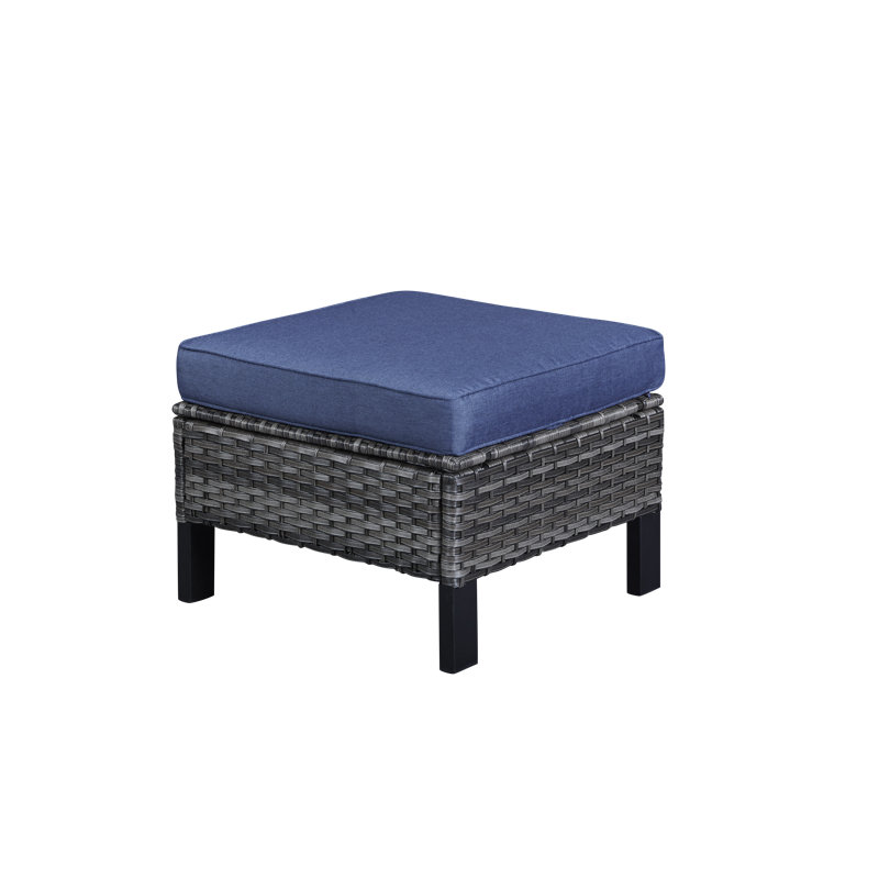 Repose-pieds d'extérieur avec coussin Naresa, Marine