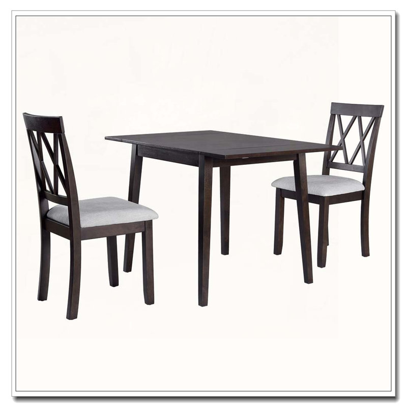 Dining Table Set for Small Space, 3, Espresso