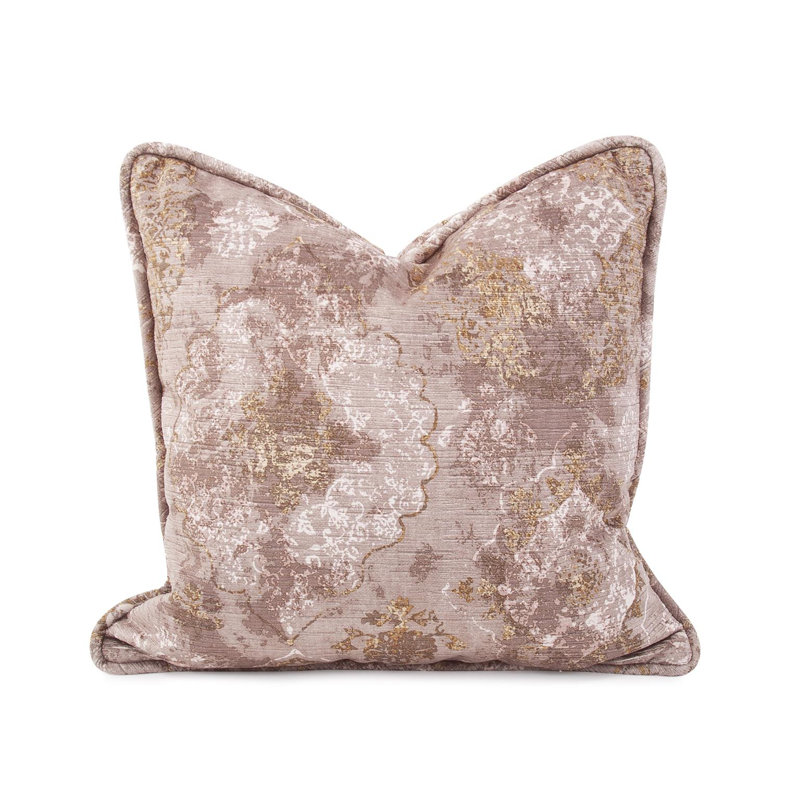 20 x 20 Pillow  Baroque - Down Insert, Taupe Floral