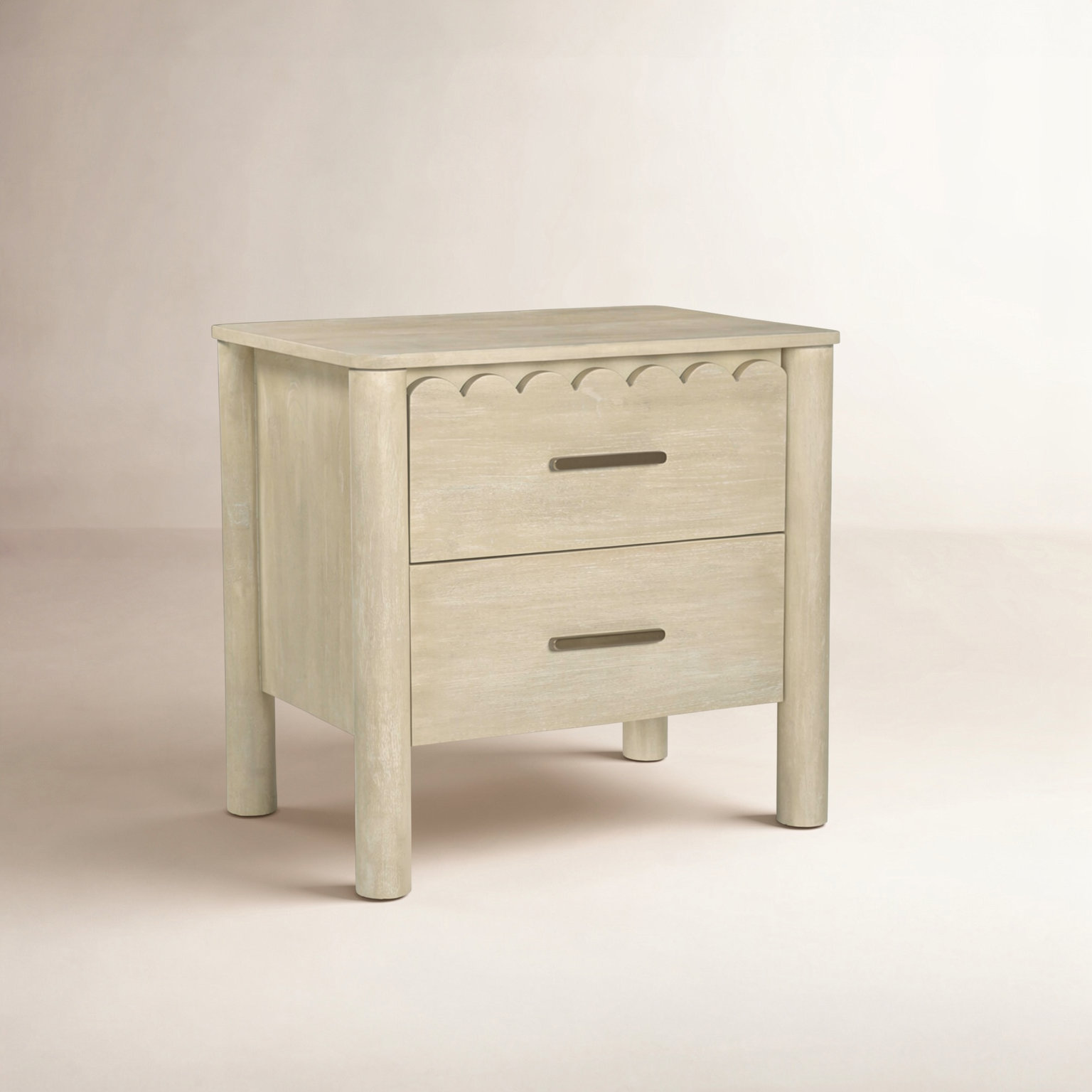 2-Drawer Natural Mango Nightstand