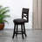 24" Counter Height X-Back Swivel Stool, Espresso Finish - Charcoal Fabric Seat-515461393