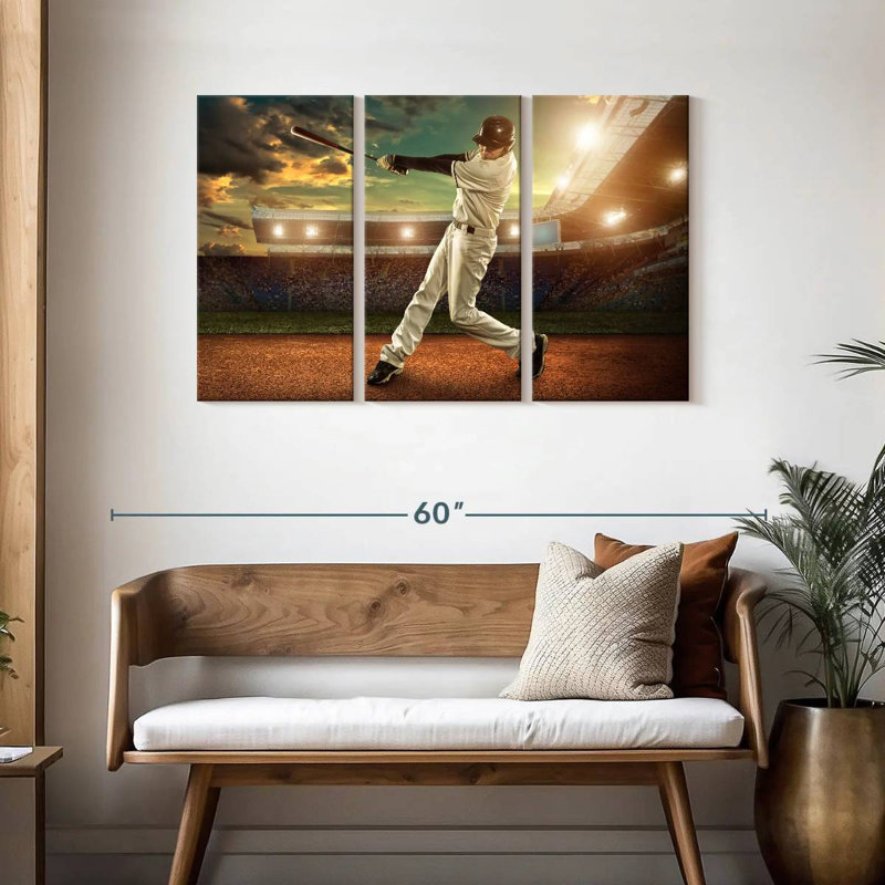 Sireci Baseball Player In Action, 28" H x 45" W