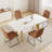 4- Person Solid Wood Top Trestle Dining Table Set-116826523-116826524
