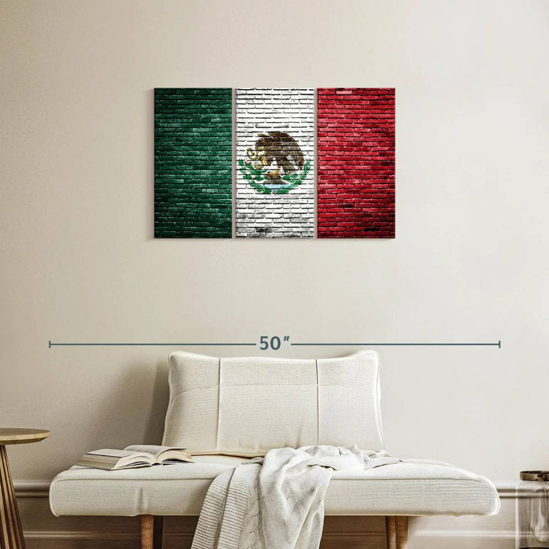 Borges Bricked Mexican Flag, 20" H x 33" W
