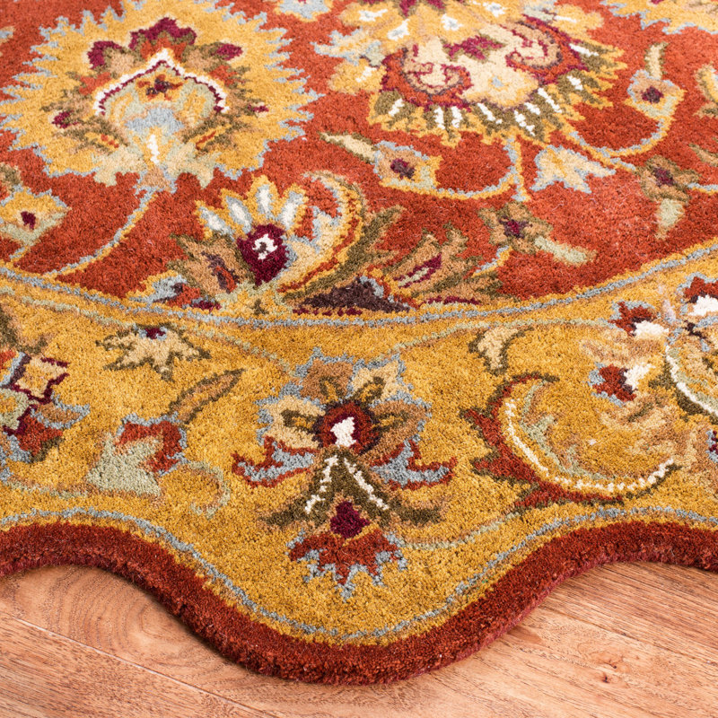 Tapis oriental en laine touffeté à la main Balthrop, Rond 6 pi