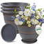 Jardinières d'extérieur de 40 cm (16 pouces), ensemble de 4, motif écossais cuivré