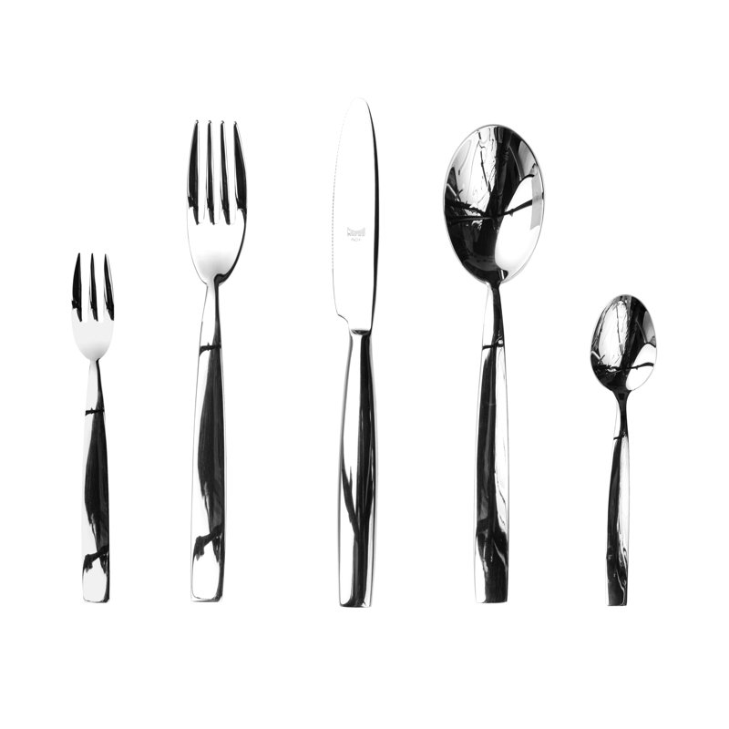 Ensemble de couverts Med méditerranea avec fourchettes à gâteaux - 30 pièces - Acier inoxydable, Argent argent